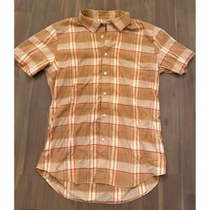 BRIXTON Standard Fit Plaid Short Sleeve Button Up Shirt Men's Medium